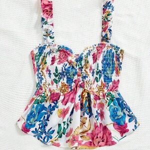 SHEIN | Floral Print Cami Ruffle Tank